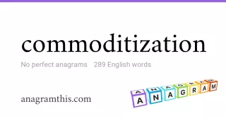 commoditization - 289 English anagrams