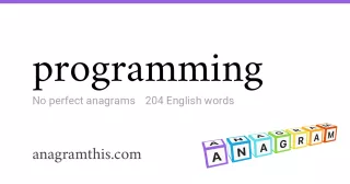 programming - 204 English anagrams