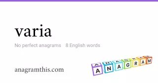 varia - 8 English anagrams