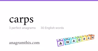 carps - 30 English anagrams