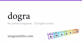 dogra - 25 English anagrams