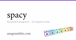 spacy - 22 English anagrams