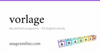 vorlage - 93 English anagrams