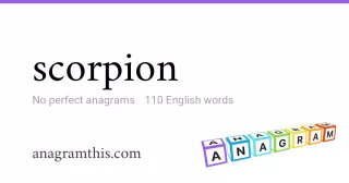 scorpion - 110 English anagrams