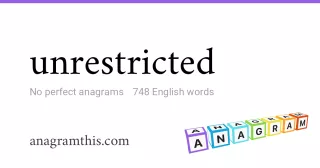 unrestricted - 748 English anagrams