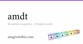 amdt - 8 English anagrams