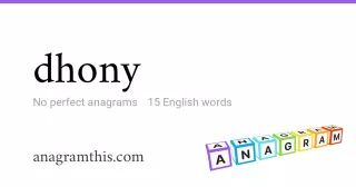 dhony - 15 English anagrams