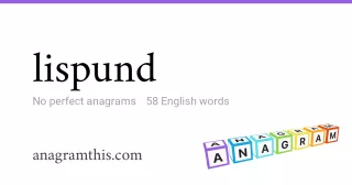 lispund - 58 English anagrams