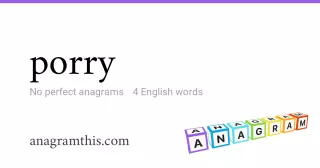 porry - 4 English anagrams