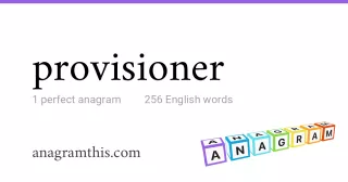 provisioner - 256 English anagrams