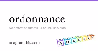 ordonnance - 182 English anagrams