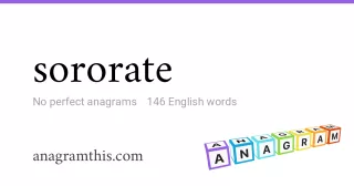 sororate - 146 English anagrams