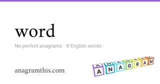 word - 8 English anagrams