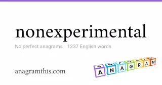 nonexperimental - 1,237 English anagrams