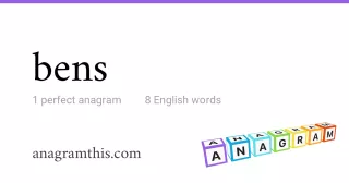 bens - 8 English anagrams