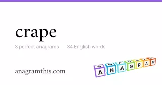 crape - 34 English anagrams