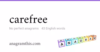 carefree - 43 English anagrams