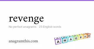 revenge - 25 English anagrams