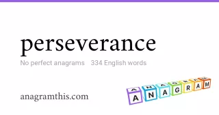 perseverance - 334 English anagrams