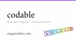 codable - 102 English anagrams