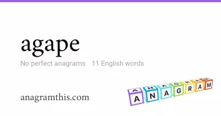 agape - 11 English anagrams