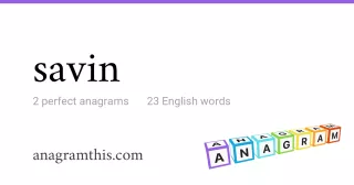 savin - 23 English anagrams