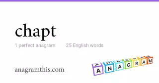 chapt - 25 English anagrams