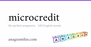 microcredit - 245 English anagrams