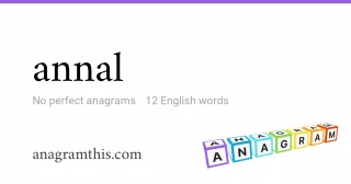 annal - 12 English anagrams