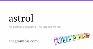 astrol - 72 English anagrams