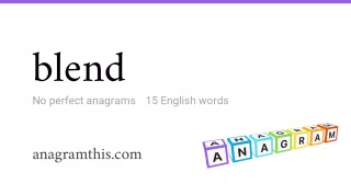 blend - 15 English anagrams