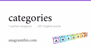 categories - 531 English anagrams