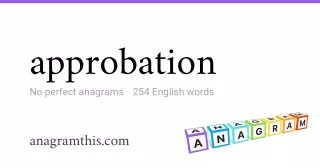 approbation - 254 English anagrams