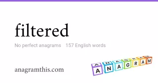 filtered - 157 English anagrams