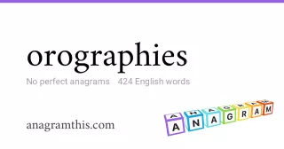 orographies - 424 English anagrams