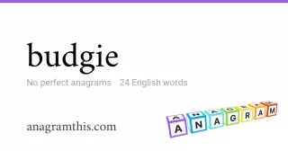 budgie - 24 English anagrams