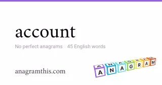 account - 45 English anagrams