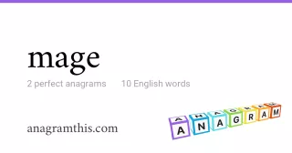 mage - 10 English anagrams