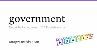 government - 174 English anagrams