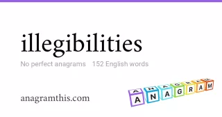 illegibilities - 152 English anagrams