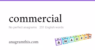 commercial - 251 English anagrams