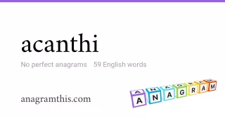 acanthi - 59 English anagrams