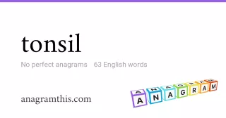 tonsil - 63 English anagrams