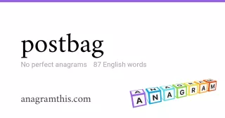 postbag - 87 English anagrams