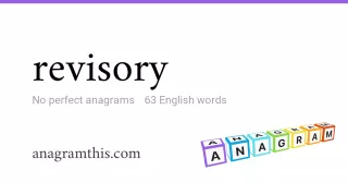 revisory - 63 English anagrams