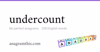 undercount - 238 English anagrams