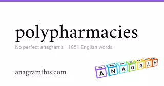 polypharmacies - 1,851 English anagrams