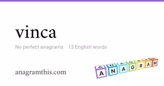 vinca - 13 English anagrams