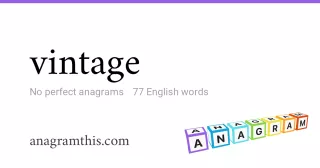 vintage - 77 English anagrams