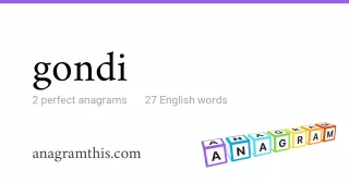 gondi - 27 English anagrams